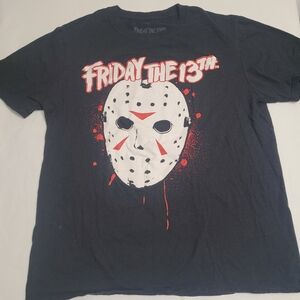 Offical Licensed Friday The 13th Jason Voorhees Hockey Mask T-Shirt Mens L Black